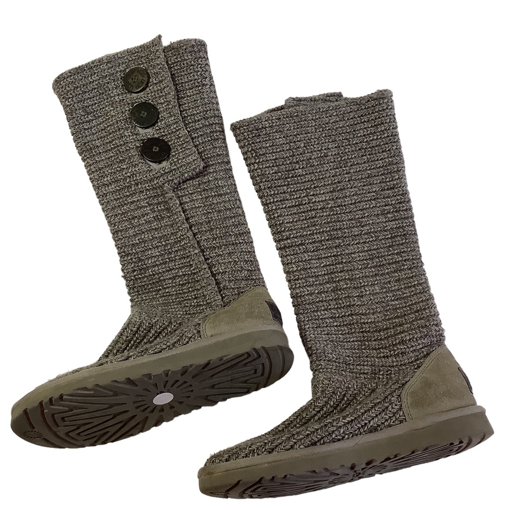 UGG Australia Cardy Classic Knit Tall Gray Sweater Boots